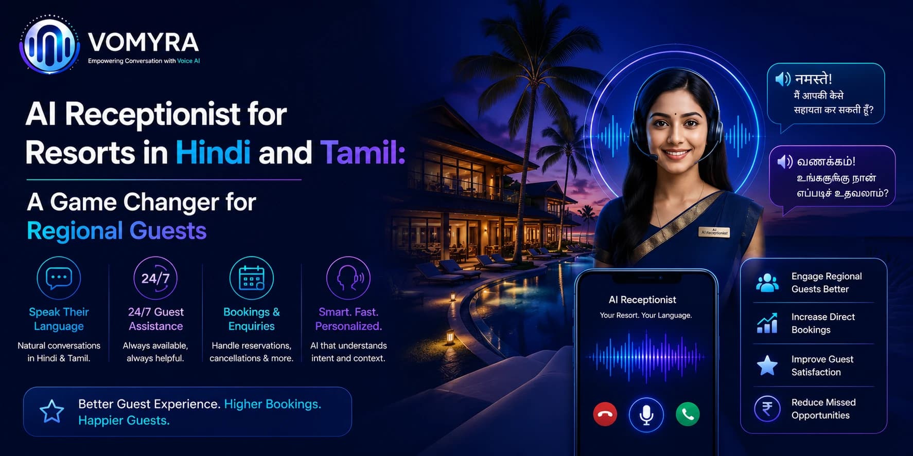 AI Receptionist for Resorts in Hindi and Tamil A Game Changer for Regional Guests