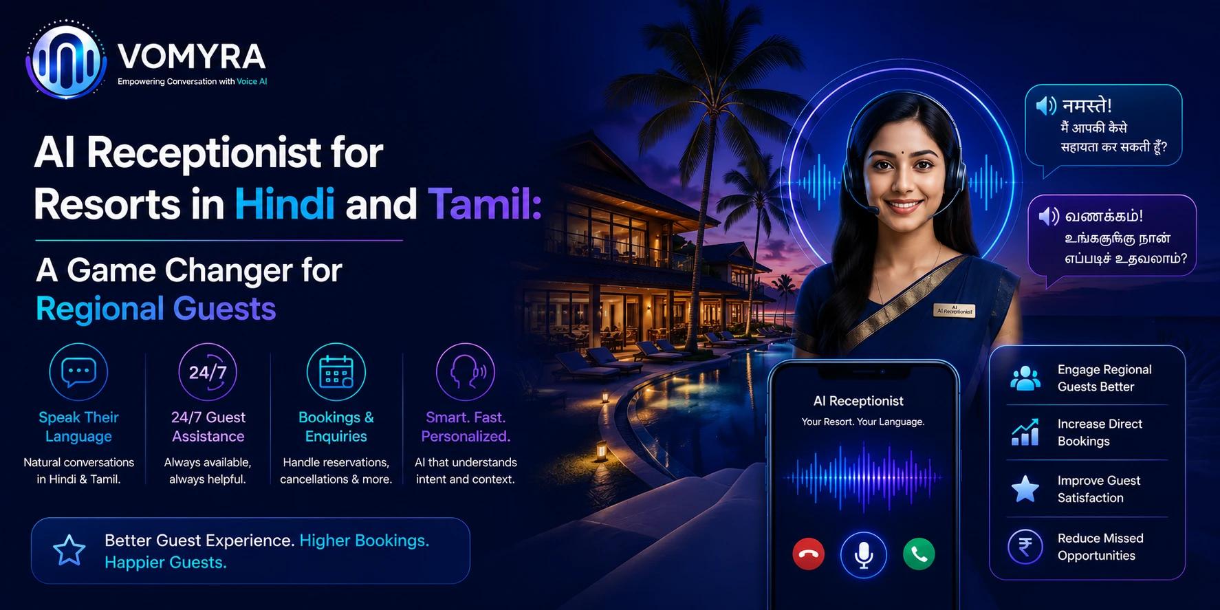 AI Receptionist for Resorts in Hindi and Tamil A Game Changer for Regional Guests